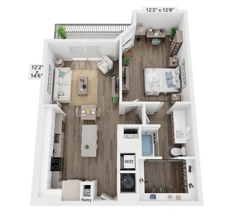 1 bedroom floor plan